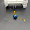 Stainless Steel Blue Planet Pendant Necklaces for Daily Wear and Parties QY7918-1