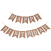 1 Set Word Happy Birthday Linen Hanging Banners Flags AJEW-SP0001-51C-1