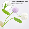 Fingerinspire 2Pcs 2 Colors Cotton Knitting Artificial Flower AJEW-FG0001-91-4
