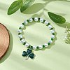 Alloy Enamel Clover Charm Bracelets BJEW-JB11191-2