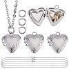 DIY 316 Stainless Steel Locket Pendant Necklaces Making Kits NJEW-HY0001-04B-1