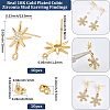 10Pcs Brass Micro Pave Clear Cubic Zirconia Stud Earrring Findings KK-BBC0022-28-2
