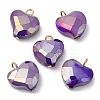 Imitation Jade Glass Pendants KK-Q777-01G-04-3