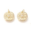 Brass Micro Pave Clear Cubic Zirconia Charms ZIRC-L098-022G-1