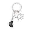 Synthetic Opalite & Natural Obsidian Pendant Keychains KEYC-JKC01212-4
