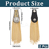 2Pcs Felt & Iron & Rhinestone Tassel Epaulette AJEW-CN0007-74C-G-2