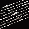 Nickel Free Silver Color Plated Brass Chain Necklaces X-SW028-S-4
