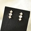 Brass Micro Pave Clear Cubic Zirconia Stud Earrings EJEW-R016-26G-14-2