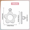 100Pcs Flower Tibetan Style Alloy Toggle Clasps FIND-SC0008-10-2