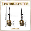 2Pcs Brass Lucky Cat & Coins Five Emperor Money Feng Shui Coins Pendant HJEW-LP0002-82-2