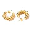 Ion Plating(IP) 304 Stainless Steel Twist Round Earrings X-EJEW-K244-29G-2