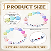 2Pcs 2 Styles Word Acrylic Heart Beaded Stretch Bracelets BJEW-LP0004-28-2
