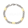 304 Stainless Steel Rectangle Link
Chain & Byzantine Chains Bracelets for Women Men BJEW-F527-08B-GP-4