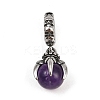 Dragon Claw 316 Surgical Stainless Steel & Round Natural Amethyst Pendant Decoration STAS-Z165-07AS-03-1