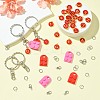 DIY Flat Round with Letter A~Z Alloy Enamel Pendant Keychain Making Kits DIY-CJ0002-77-5