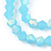 Imitation Jade Bicone Frosted Glass Bead Strands EGLA-A039-J4mm-MB03-3