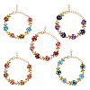 5Pcs 5 Colors Alloy Rose Link Chain Bracelets Set with Rhinestone BJEW-FI0001-63-1