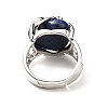 Natural Lapis Lazuli Adjustable Rings RJEW-P043-03P-13-3