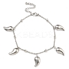 Non-Tarnish 304 Stainless Steel Charm Bracelets for Women BJEW-P334-13B-P-1