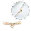 Brass Micro Pave Clear Cubic Zirconia Toggle Clasps Parts KK-U051-05G-1