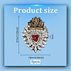 5Pcs Sacred Heart Plastic & Rhinestone Beading Appliques PATC-FG0001-79-2