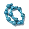Synthetic Turquoise 3-Hole Guru Bead Strands G-K149-47-2