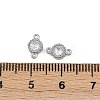 304 Stainless Steel Pave Clear Cubic Zirconia Flat Round Links Connector Charms STAS-F322-12P-3