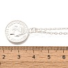 304 Stainless Steel Flat Round Cameo Pendant Cable Chain Necklaces for Women STAS-Z108-02S-02-5