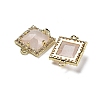Natural Rose Quartz Faceted Square Links G-I375-03G-08-2