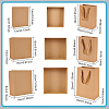 BENECREAT 6Pcs 6 Style Rectangle Kraft Paper Bag with Handle CON-BC0002-39-2