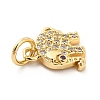 Rack Plating Brass Micro Pave Cubic Zirconia Charms KK-K270-17G-3