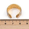 304 Stainless Steel Enamel Adjustable Cuff Rings for Women RJEW-A074-08G-5
