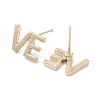 Word VE Alloy Studs Earrings for Women EJEW-H309-14KCG-2