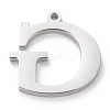 Tarnish Resistant 304 Stainless Steel Letter Pendant Rhinestone Settings LS-STAS-J028-01G-2