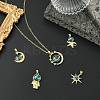 5Pcs 5 Styles Brass Micro Pave Cubic Zirconia Pendants KK-CJ0003-57-6