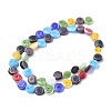 Flat Round Handmade Millefiori Glass Beads LK-R004-50-3