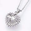 Brass Cubic Zirconia Pendant Necklaces NJEW-H486-03-3