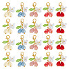 20Pcs 5 Colors Rose Butterfly Resin Pendant Decoration HJEW-GO00218-1