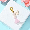 Alloy Enamel Butterfly & Acrylic Flower Pendant Decoration HJEW-JM01556-02-2