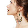 1 Pair Natural Shell & Synthetic Turquoise Chandelier Earrings EJEW-FI0001-84-4