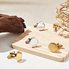 4Pcs 2 Colors Stainless Steel Cuff Button STAS-WR0001-03-4
