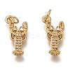 Brass Micro Pave Clear Cubic Zirconia Pendants ZIRC-B002-49-2