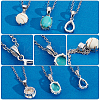 Anti-Tarnish 3Pcs 3 Styles Rhodium Plated 925 Sterling Silver Pendant Cabochon Settings with Prongs Mounting STER-PH0001-38-4