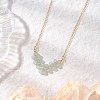 Natural Green Aventurine Faceted Round Beaded Arrow Pendant Brass Cable Chain Necklaces NJEW-TA00207-02-1