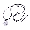 Adjustable Natural Quartz Crystal Star Pendant Necklace NJEW-B086-03H-2