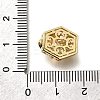 Brass Clear & Pink Cubic Zirconia Hexagon with Flower Multi-Strand Links KK-M316-16G-3
