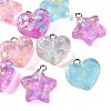 10Pcs Transparent Resin & Glitter Powder Pendants RE-CBADB2B-02-2