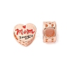 Mother's Day Rack Plating Alloy Enamel European Beads PALLOY-S189-53RG-1