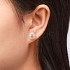 Valentine Presents for Her 925 Sterling Silver Ball Stud Earrings EJEW-D029-9mm-2-8