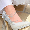 2 Pairs 2 Colors Alloy Rhinestone Shoelace Chain FIND-GO0002-23-6